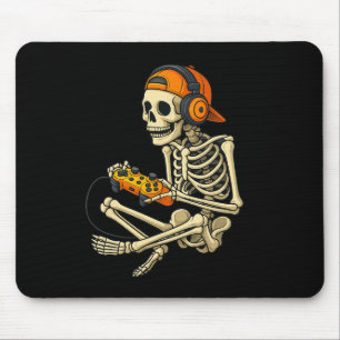 Funny Halloween Skeleton Gamer Video Gaming Boys M Mouse Pad