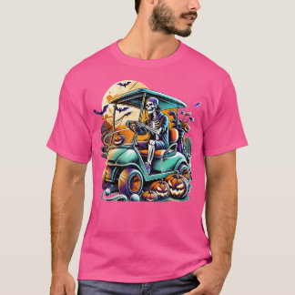 Funny Halloween Skeleton Golf Cart Golfer T-Shirt