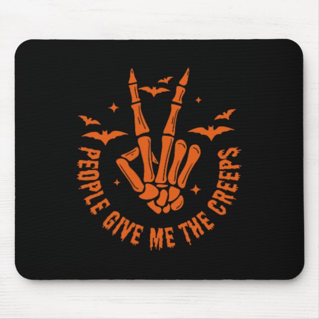 Funny Halloween Skeleton Hand Fall People Give Me  Mouse Pad (Front)