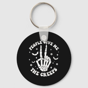 Funny Halloween Skeleton Hand People Give Me The C Key Ring