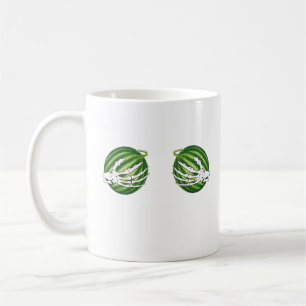 Funny Halloween Skeleton Hands Holding Melons Coffee Mug