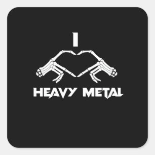 Funny Halloween Skeleton Heart Hands Classic Square Sticker