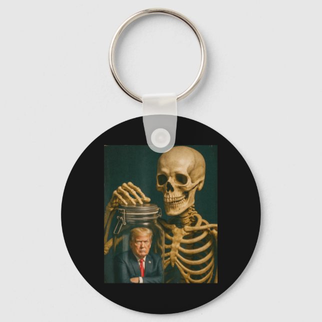 Funny Halloween Skeleton Key Ring (Front)
