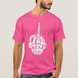 Funny halloween skeleton middle finger Women Men T-Shirt