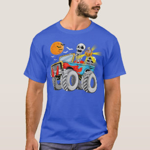 Funny Halloween Skeleton Monster Truck Boys Toddle T-Shirt