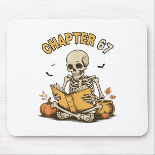 Funny Halloween Skeleton Reading Book 67 Memes _1 Mouse Pad
