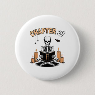 Funny Halloween Skeleton Reading Book 67 Memes _2  6 Cm Round Badge