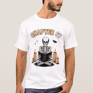 Funny Halloween Skeleton Reading Book 67 Memes _2 T-Shirt