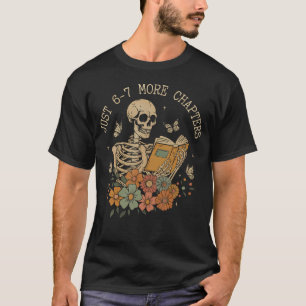Funny Halloween Skeleton Reading Book 67 Memes T-Shirt