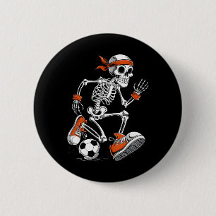 Funny Halloween Skeleton Soccer Footll Costume  6 Cm Round Badge