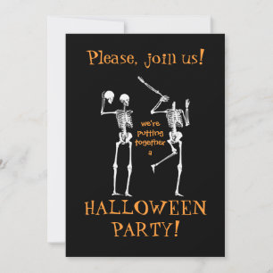 Funny Halloween Skeletons - Please Join Us Invitation