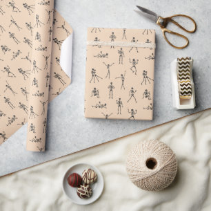 Funny Halloween Skeletons Wrapping Paper