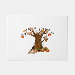 Funny Halloween Sloth Spooky Halloween Tree Doormat