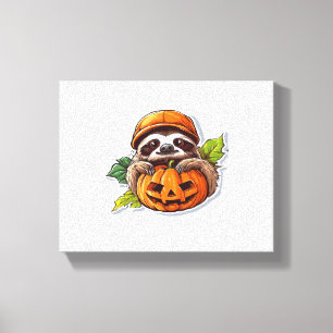 Funny Halloween Sloth Sticker Classic T-Shirt Canvas Print