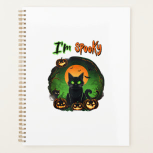 Funny Halloween Spooky Black Cat Pumpkin Bat Starr Planner