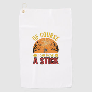 Funny Halloween Stick Shift Spider Web Shirt Desig Golf Towel