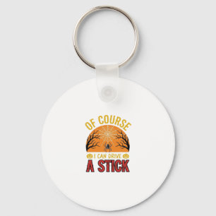 Funny Halloween Stick Shift Spider Web Shirt Desig Key Ring