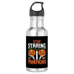 Funny Halloween Stop Staring at My Pumpkins 532 Ml Water Bottle
