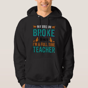Funny Halloween Teacher Broom Broke Vintage Shirt 