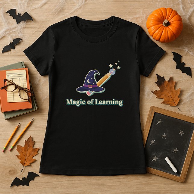 Funny Halloween Teacher Gift Magic of Learning T-Shirt (Creator Uploaded)