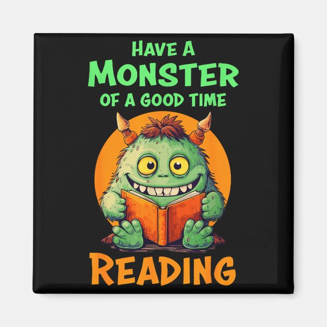 Funny Halloween Teacher Librarian Monster Reading  Magnet (Front)