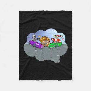 Funny Halloween Thanksgiving Christmas Crash Hallo Fleece Blanket