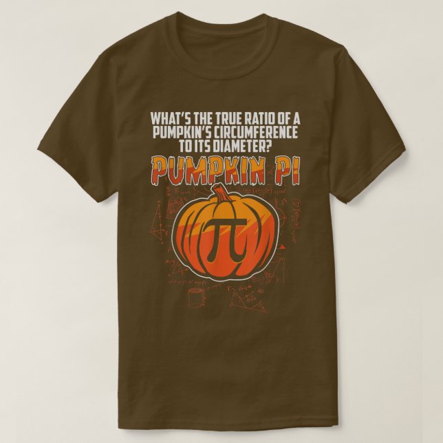 Funny Halloween Thanksgiving Pumpkin Pi Math Pun T T-Shirt (Design Front)