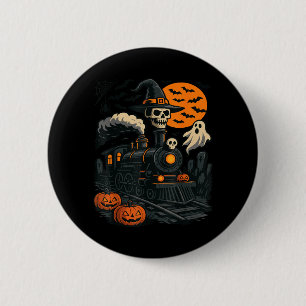 Funny Halloween Train Pumpkin Train Lover Railroad 6 Cm Round Badge