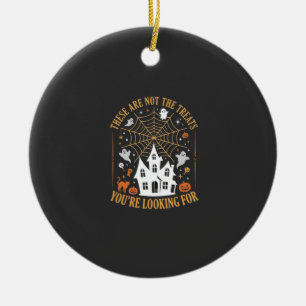 Funny Halloween Treats Ghost Haunted House Design_ Ceramic Tree Decoration