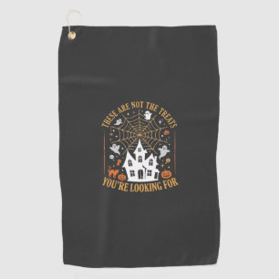 Funny Halloween Treats Ghost Haunted House Design_ Golf Towel