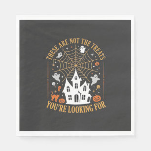 Funny Halloween Treats Ghost Haunted House Design_ Napkin