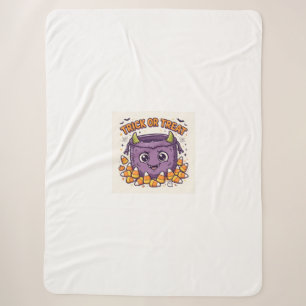 Funny Halloween Trick or Treat Blanket