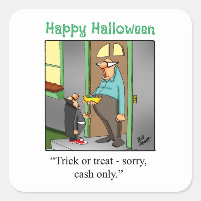 Funny Halloween Trick or Treat Stickers (Front)