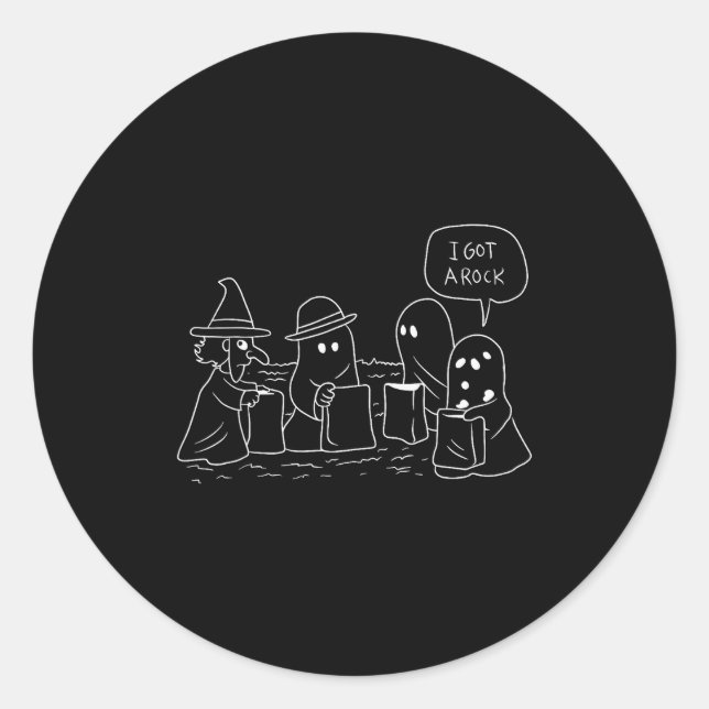 Funny Halloween Trick-or-treating Clic Ghosts Got  Classic Round Sticker (Front)