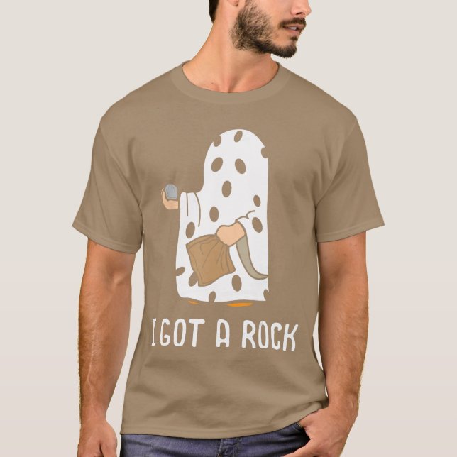 Funny Halloween Trick Or Treating Ghost T-Shirt (Front)