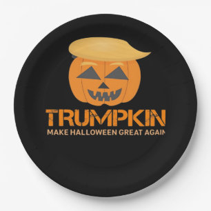 Funny Halloween Trumpkin - Make Halloween Great Ag Paper Plate