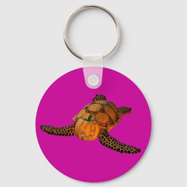 Funny Halloween Turtle Key Ring (Front)