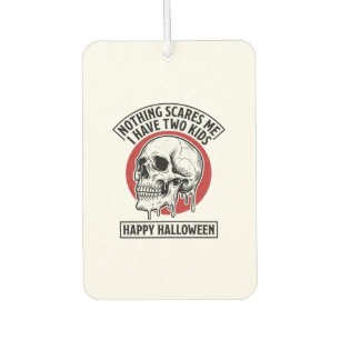 Funny Halloween Two Kids Skull Shirt Design_1 Car Air Freshener