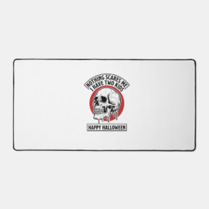 Funny Halloween Two Kids Skull Shirt Design_1 Desk Mat