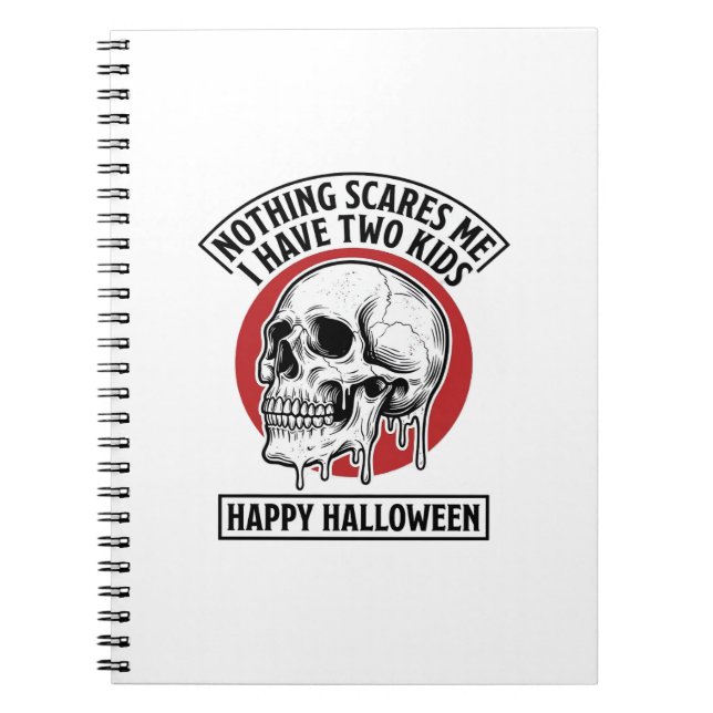 Funny Halloween Two Kids Skull Shirt Design_1 Notebook (Front)
