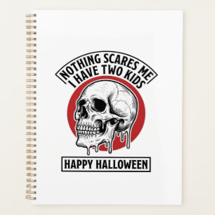 Funny Halloween Two Kids Skull Shirt Design_1 Planner