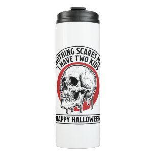 Funny Halloween Two Kids Skull Shirt Design_1 Thermal Tumbler