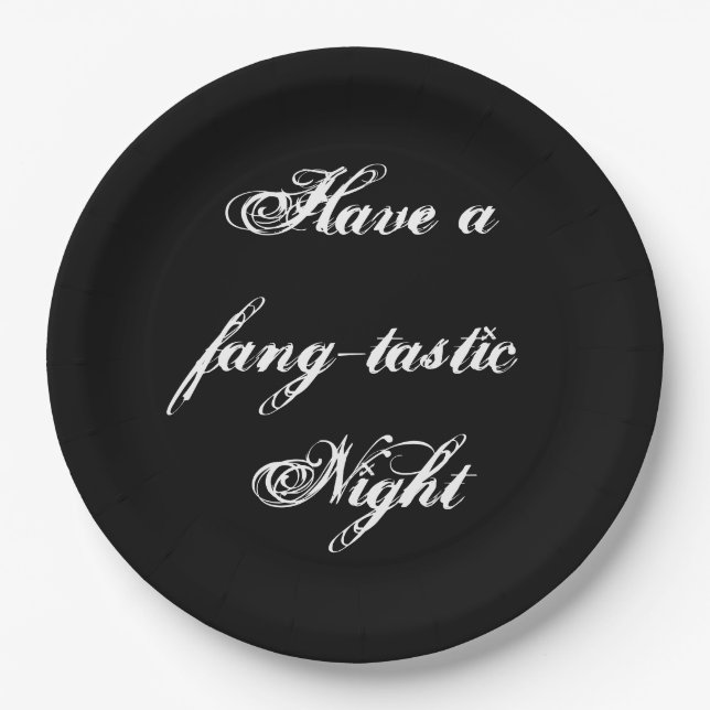 Funny Halloween Vampire Paper Plate (Front)