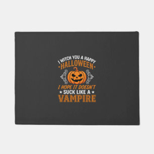 Funny Halloween Vampire Pumpkin Doormat