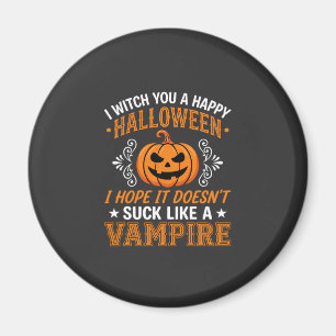 Funny Halloween Vampire Pumpkin Magnet