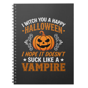 Funny Halloween Vampire Pumpkin Notebook