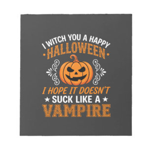 Funny Halloween Vampire Pumpkin Notepad