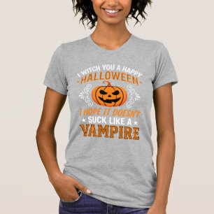 Funny Halloween Vampire Pumpkin T-Shirt
