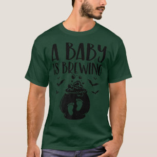 Funny Halloween Witch A Baby Is Brewing Halloween T-Shirt