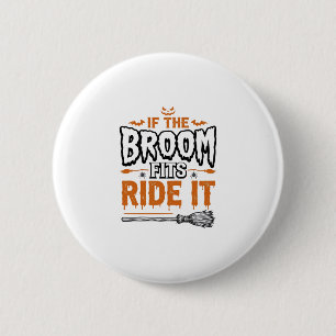 Funny Halloween Witch Broom Vintage Shirt Design_1 6 Cm Round Badge